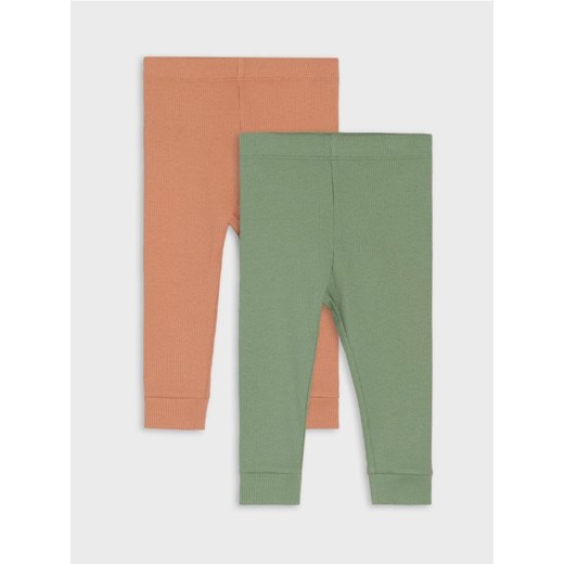 Sinsay - Prążkowane legginsy 2 pack - brązowy ze sklepu Sinsay w kategorii Odzież dla niemowląt - zdjęcie 186081881