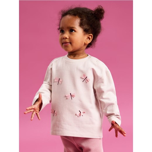 Sinsay - Koszulka z długimi rękawami - kremowy - id: 121FT-01X - marki Sinsay - 186082012 Sinsay - Koszulka z długimi rękawami - kremowy ze sklepu Sinsay w kategorii Kaftaniki i bluzki - zdjęcie 186082012