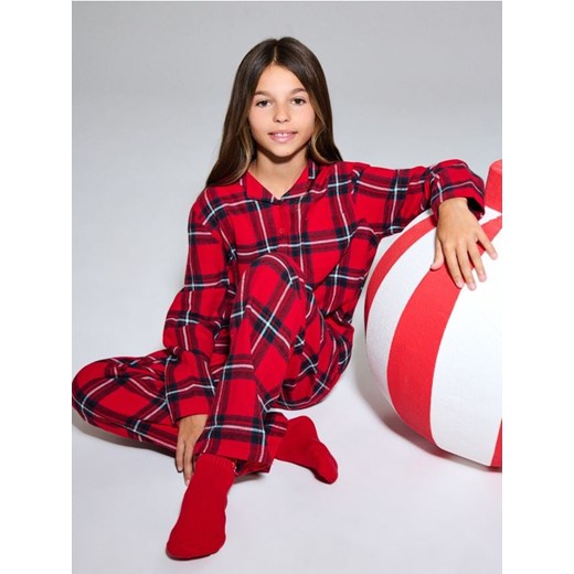 Sinsay - Piżama flanelowa w kratę - czerwony - id: 129DP-33X - marki Sinsay - 186082033 Sinsay - Piżama flanelowa w kratę - czerwony ze sklepu Sinsay w kategorii Piżamy dziecięce - zdjęcie 186082033