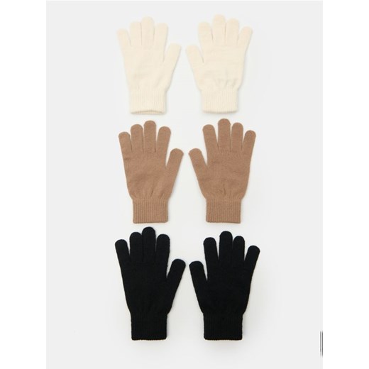 Sinsay - Rękawiczki 3 pack - kremowy Sinsay One Size Sinsay