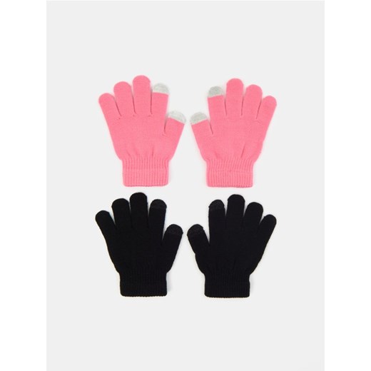 Sinsay - Rękawiczki z funkcją touch screen 2 pack - różowy - id: 137FU-30X - marki Sinsay - 186082061 Sinsay - Rękawiczki z funkcją touch screen 2 pack - różowy ze sklepu Sinsay w kategorii Rękawiczki dziecięce - zdjęcie 186082061