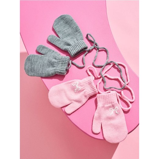 Sinsay - Rękawiczki jednopalczaste 2 pack - różowy - id: 140FU-03X - marki Sinsay - 186082070 Sinsay - Rękawiczki jednopalczaste 2 pack - różowy ze sklepu Sinsay w kategorii Rękawiczki dziecięce - zdjęcie 186082070