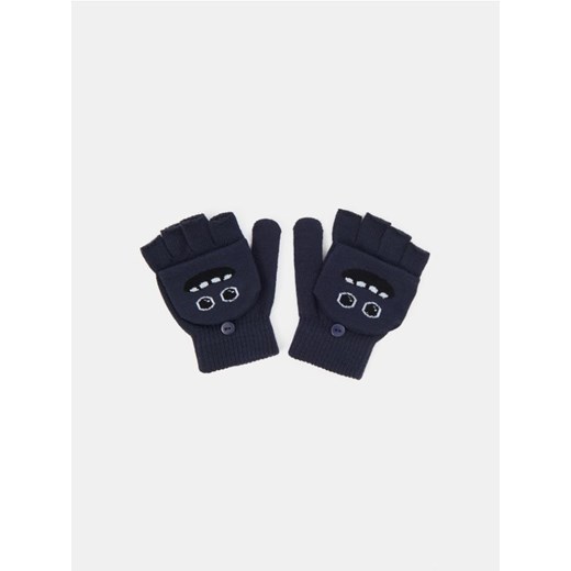 Sinsay - Rękawiczki bez palców z klapką - granatowy Sinsay M Sinsay