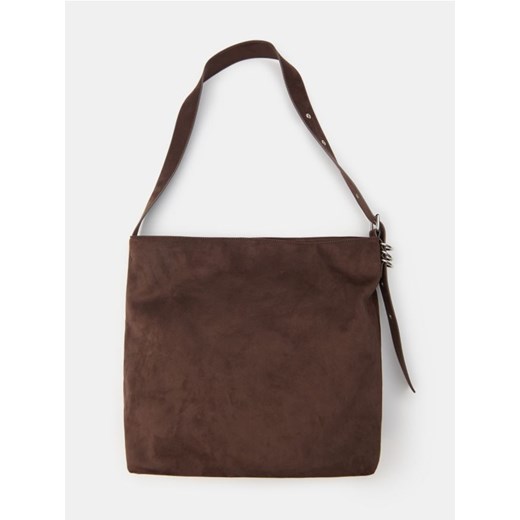 Sinsay - Torebka shopper z imitacji zamszu - brązowy Sinsay One Size Sinsay