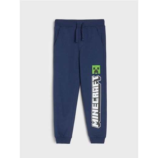 Sinsay - Spodnie jogger Minecraft - granatowy ze sklepu Sinsay w kategorii Spodnie chłopięce - zdjęcie 186082190