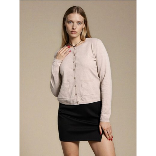 Sinsay - Kardigan z domieszką wełny i wiskozy - kremowy ze sklepu Sinsay w kategorii Swetry damskie - zdjęcie 186082301