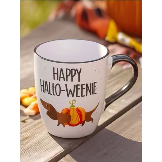 Sinsay - Ceramiczny kubek z uchem na Halloween - biały - id: 263GI-00X - marki Sinsay - 186082423 Sinsay - Ceramiczny kubek z uchem na Halloween - biały ze sklepu Sinsay w kategorii Kubki - zdjęcie 186082423