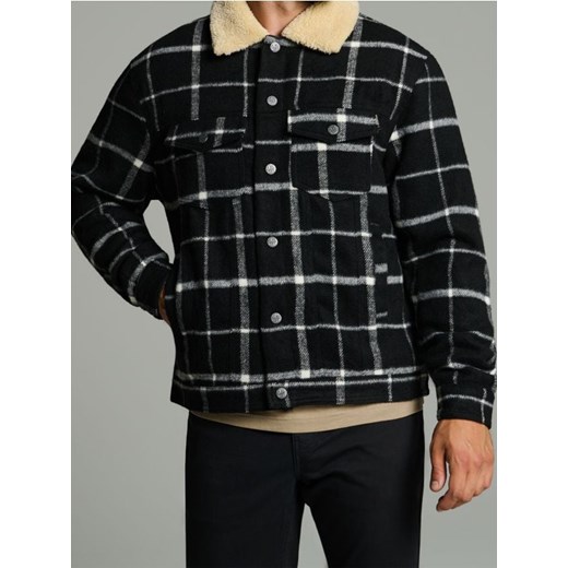Sinsay - Kurtka katana w kratę - czarny ze sklepu Sinsay w kategorii Kurtki męskie - zdjęcie 186082432