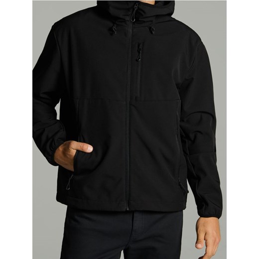 Sinsay - Kurtka softshell z kapturem - czarny ze sklepu Sinsay w kategorii Kurtki męskie - zdjęcie 186082464