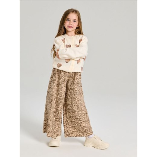 Sinsay - Spodnie wide leg ze wzorkiem panterki - wielobarwny ze sklepu Sinsay w kategorii Spodnie dziewczęce - zdjęcie 186082494