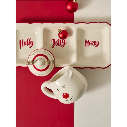 Sinsay - Ceramiczny kubek z pokrywką z motywem świątecznym - wielobarwny - id: 337GV-MLC - marki Sinsay - 186082553 Sinsay - Ceramiczny kubek z pokrywką z motywem świątecznym - wielobarwny ze sklepu Sinsay w kategorii Kubki - zdjęcie 186082553