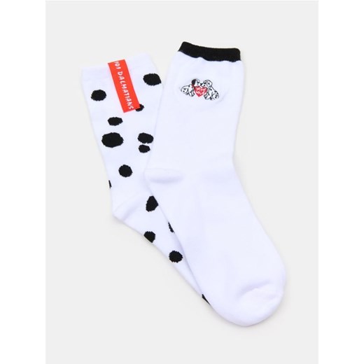 Sinsay - Skarpetki 2 pack 101 Dalmatians - biały ze sklepu Sinsay w kategorii Skarpetki damskie - zdjęcie 186082582