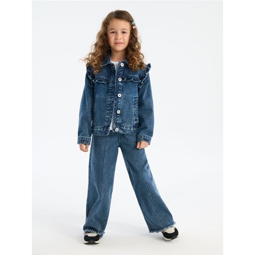 Sinsay - Jeansy wide leg z przeszyciami - granatowy - id: 380EW-59J - marki Sinsay - 186082634 Sinsay - Jeansy wide leg z przeszyciami - granatowy ze sklepu Sinsay w kategorii Spodnie dziewczęce - zdjęcie 186082634