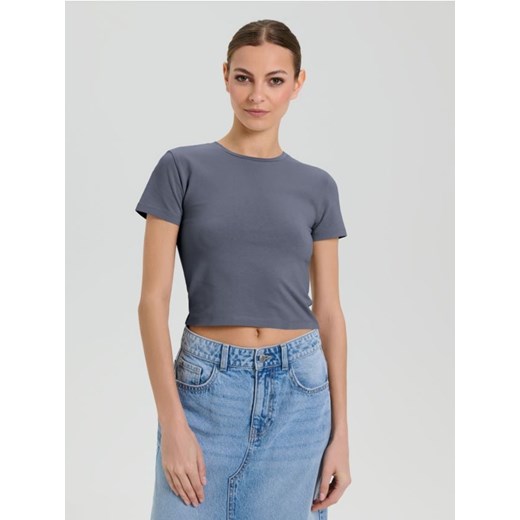 Sinsay - Crop top - niebieski ze sklepu Sinsay w kategorii Bluzki damskie - zdjęcie 186082981