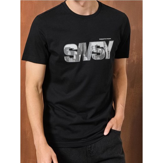 Sinsay - Koszulka z nadrukiem - czarny ze sklepu Sinsay w kategorii T-shirty męskie - zdjęcie 186083190