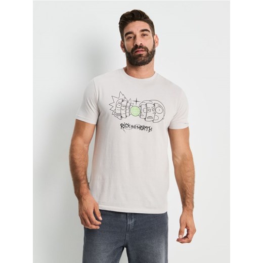 Sinsay - Koszulka z krótkim rękawem Rick & Morty - kremowy ze sklepu Sinsay w kategorii T-shirty męskie - zdjęcie 186083263