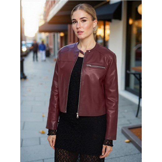 Sinsay - Kurtka biker z imitacją skóry - czerwony Sinsay XL Sinsay