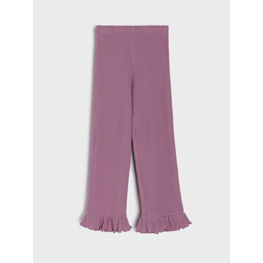 Sinsay - Legginsy z ozdobnymi falbanami przy nogawkach - fioletowy ze sklepu Sinsay w kategorii Spodnie dziewczęce - zdjęcie 186083362