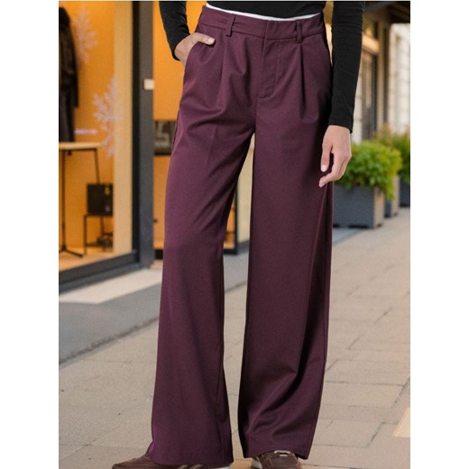 Sinsay - Spodnie wide leg - bordowy ze sklepu Sinsay w kategorii Spodnie damskie - zdjęcie 186083411