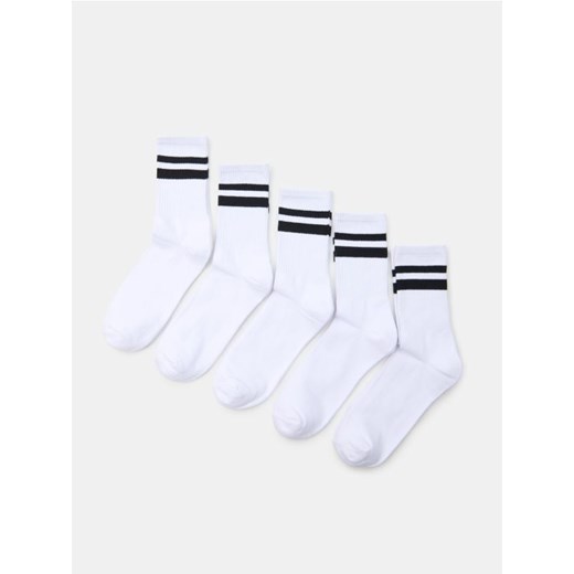 Sinsay - Skarpetki basic 5 pack - biały ze sklepu Sinsay w kategorii Skarpetki męskie - zdjęcie 186083701