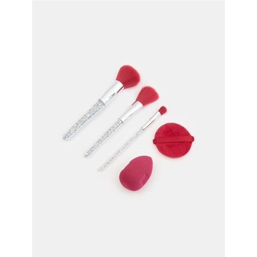 Sinsay - Zestaw pędzli do makijażu 5 pack - czerwony ze sklepu Sinsay w kategorii Pędzle do makijażu - zdjęcie 186083720