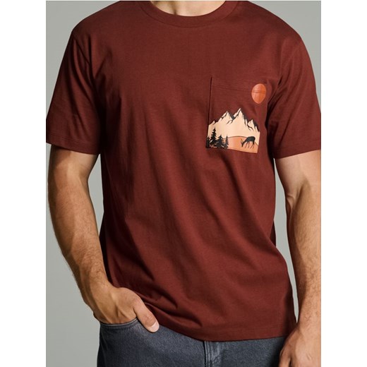 Sinsay - Koszulka z krótkim rękawem - czerwony ze sklepu Sinsay w kategorii T-shirty męskie - zdjęcie 186083733