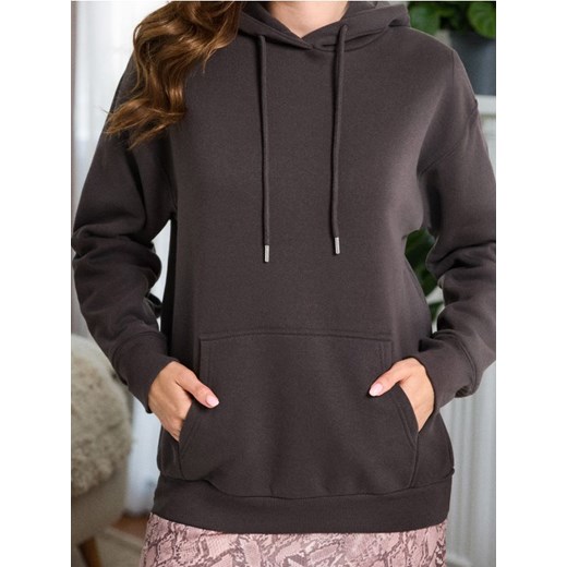 Sinsay - Gładka bluza z kapturem basic - szary ze sklepu Sinsay w kategorii Bluzy damskie - zdjęcie 186083741