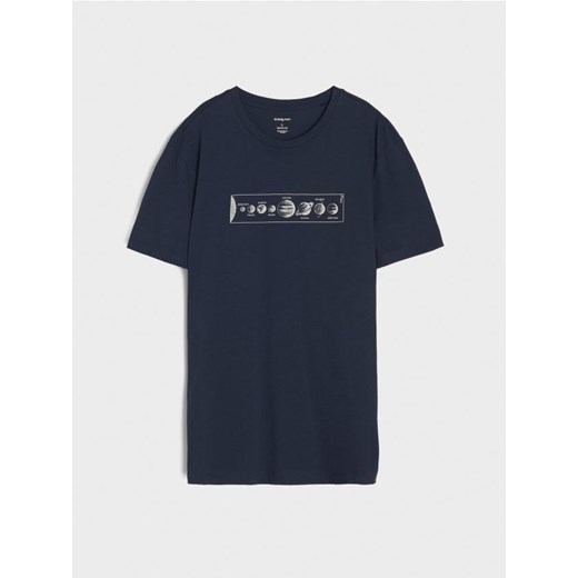 Sinsay - Koszulka z krótkim rękawem - granatowy ze sklepu Sinsay w kategorii T-shirty męskie - zdjęcie 186083791