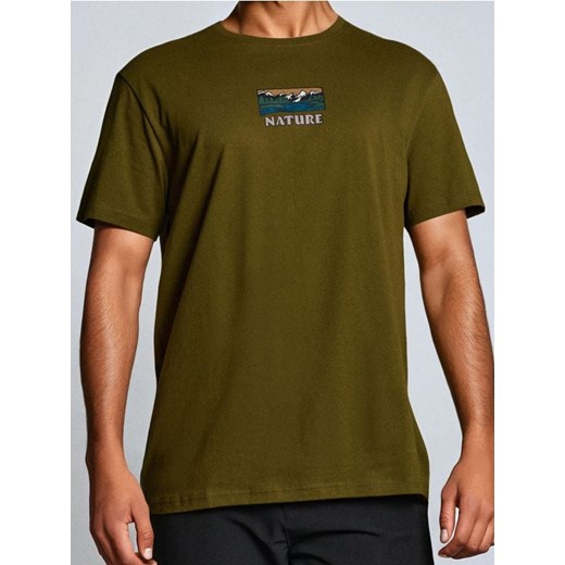 Sinsay - Koszulka z krótkim rękawem - khaki ze sklepu Sinsay w kategorii T-shirty męskie - zdjęcie 186083812