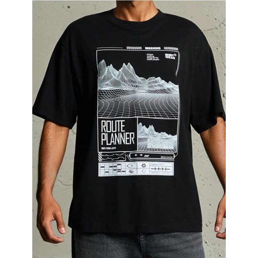Sinsay - Koszulka z krótkim rękawem - czarny ze sklepu Sinsay w kategorii T-shirty męskie - zdjęcie 186083843