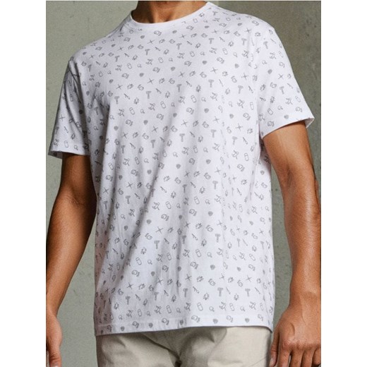 Sinsay - Koszulka z krótkim rękawem - biały ze sklepu Sinsay w kategorii T-shirty męskie - zdjęcie 186083864