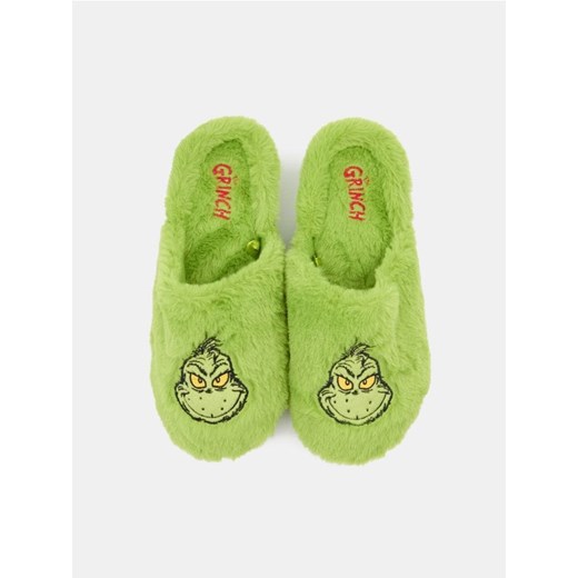 Sinsay - Kapcie ze sztucznym futerkiem Grinch - zielony ze sklepu Sinsay w kategorii Kapcie damskie - zdjęcie 186083880