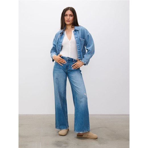 Sinsay - Jeansy wide leg - niebieski ze sklepu Sinsay w kategorii Jeansy damskie - zdjęcie 186083972