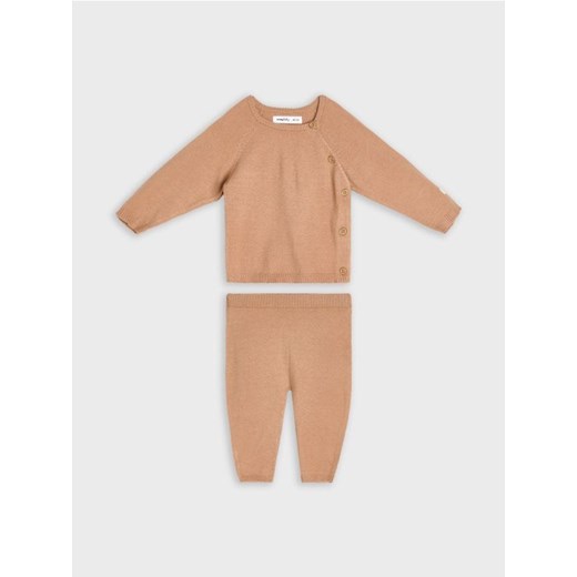 Sinsay - Komplet: bluza i spodnie - beżowy Sinsay 62 (1-3 m) Sinsay