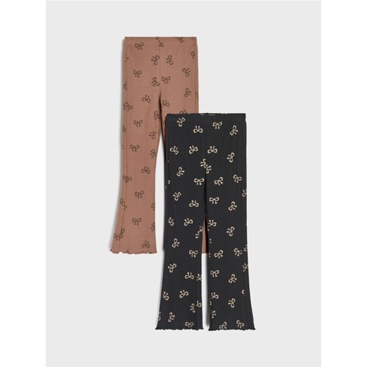 Sinsay - Prążkowane spodnie flare 2 pack - wielobarwny ze sklepu Sinsay w kategorii Spodnie dziewczęce - zdjęcie 186084032