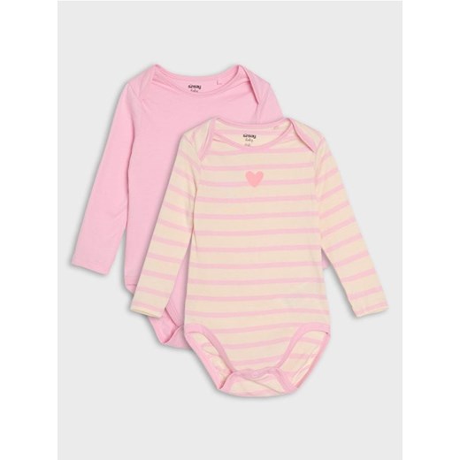 Sinsay - Bawełniane body 2 pack - kremowy ze sklepu Sinsay w kategorii Odzież dla niemowląt - zdjęcie 186084044