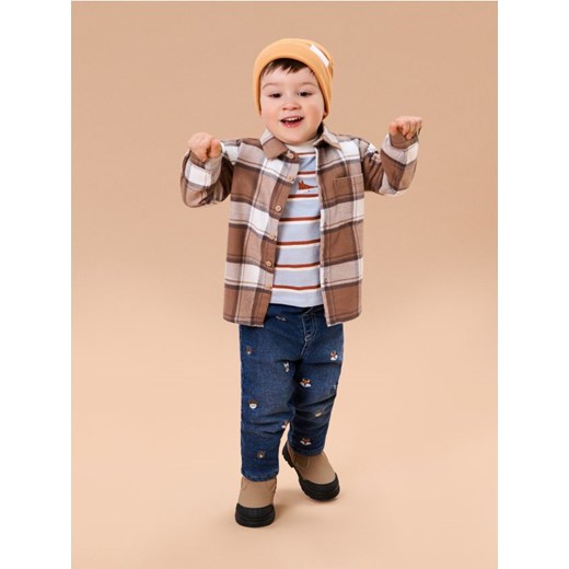 Sinsay - Bawełniana koszula w kratę - wielobarwny - id: 930FW-MLC - marki Sinsay - 186084124 Sinsay - Bawełniana koszula w kratę - wielobarwny ze sklepu Sinsay w kategorii Koszulki niemowlęce - zdjęcie 186084124