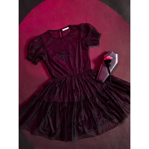 Sinsay - Sukienka z kokardkami - czarny Sinsay 140 (9-10 l) Sinsay