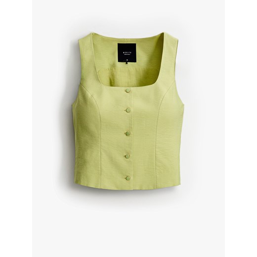 Mohito - Kamizelka z wiskozą - zielony ze sklepu Mohito w kategorii Kamizelki damskie - zdjęcie 186084652