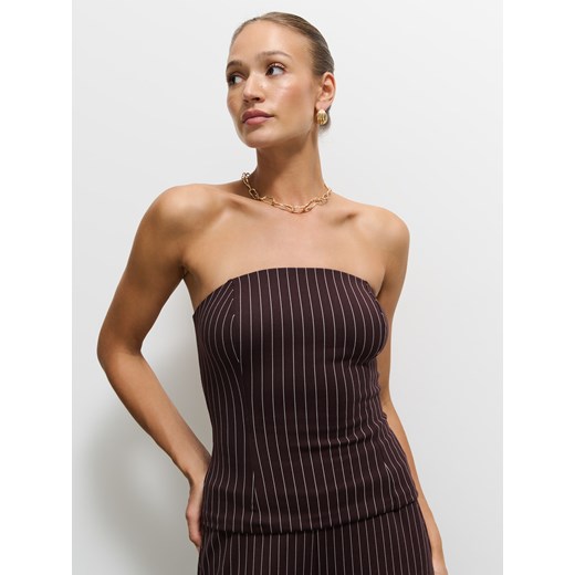 Mohito - Top w paski - ciemnobrązowy ze sklepu Mohito w kategorii Bluzki damskie - zdjęcie 186084860