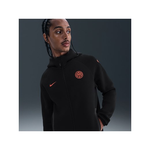 Męska dzianinowa bluza piłkarska z kapturem Nike Total 90 Inter Mediolan Tech Windrunner - Czerń ze sklepu Nike poland w kategorii Bluzy męskie - zdjęcie 186085171