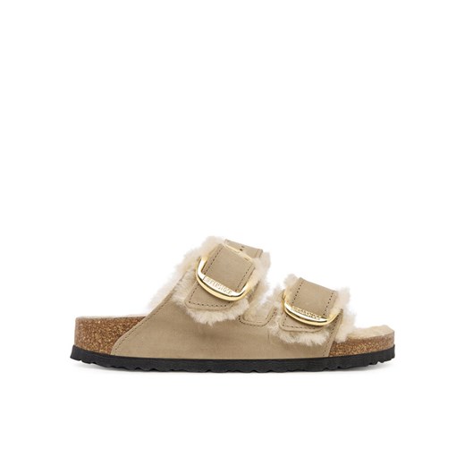 Birkenstock Klapki Arizona Big Buckle Shearling 1030384 Brązowy ze sklepu MODIVO w kategorii Klapki damskie - zdjęcie 186086920