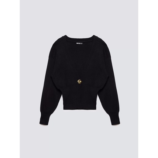 Sweter damski z wiskozy taliowany czarny Goldi 906 ze sklepu Big Star w kategorii Swetry damskie - zdjęcie 186087822