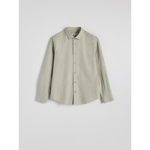 Reserved - Bawełniana koszula regular fit - jasnozielony ze sklepu Reserved w kategorii Koszule męskie - zdjęcie 186088134