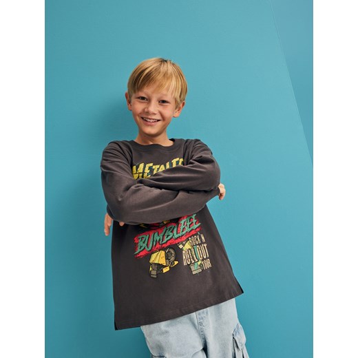 Reserved - Longsleeve Transformers - ciemnoszary ze sklepu Reserved w kategorii T-shirty chłopięce - zdjęcie 186088474
