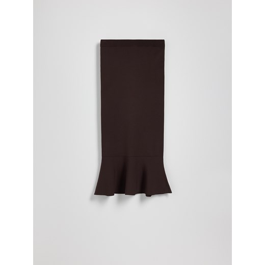 Reserved - Spódnica midi z baskinką - brązowy ze sklepu Reserved w kategorii Spódnice - zdjęcie 186088553