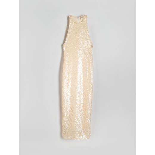 Reserved - Cekinowa sukienka - złamana biel Reserved XS Reserved okazja