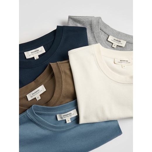 Reserved - Bawełniany t-shirt regular fit - granatowy ze sklepu Reserved w kategorii T-shirty męskie - zdjęcie 186089244