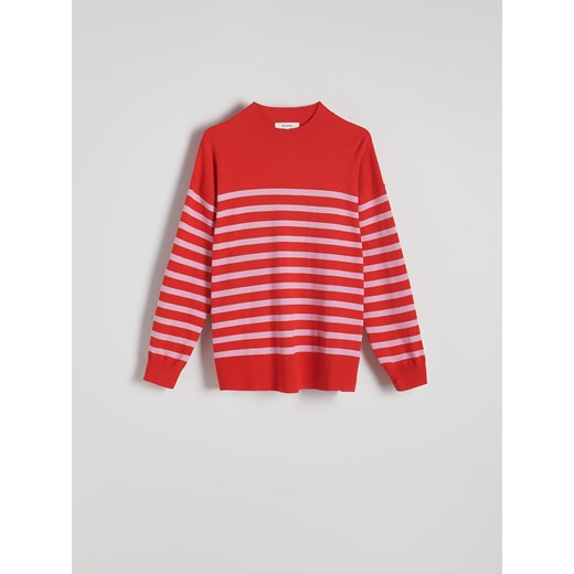Reserved - Sweter w paski - różowy ze sklepu Reserved w kategorii Swetry damskie - zdjęcie 186089554