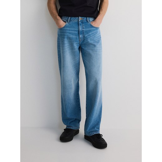 Reserved - Jeansy baggy z efektem sprania - niebieski ze sklepu Reserved w kategorii Jeansy męskie - zdjęcie 186089960